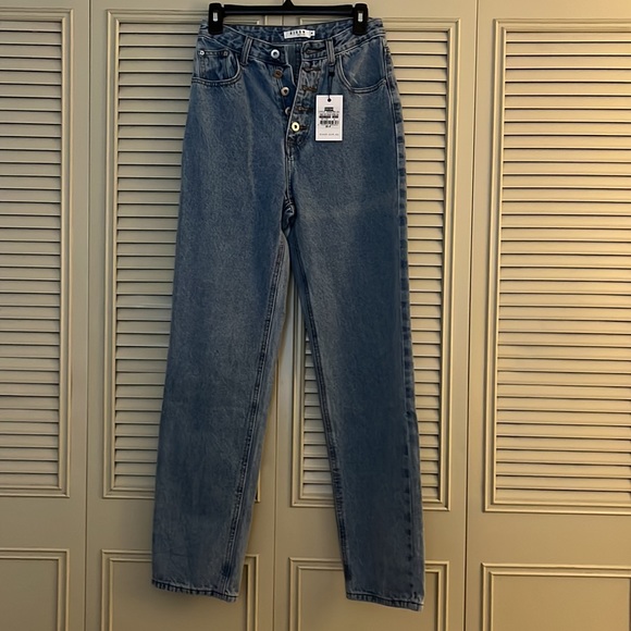 Dissh Australia FARRAH BLUE STRAIGHT BUTTON JEAN - Picture 4 of 6